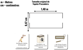 Tapete Passadeira De Sisal Natural 1,40 x 0,47