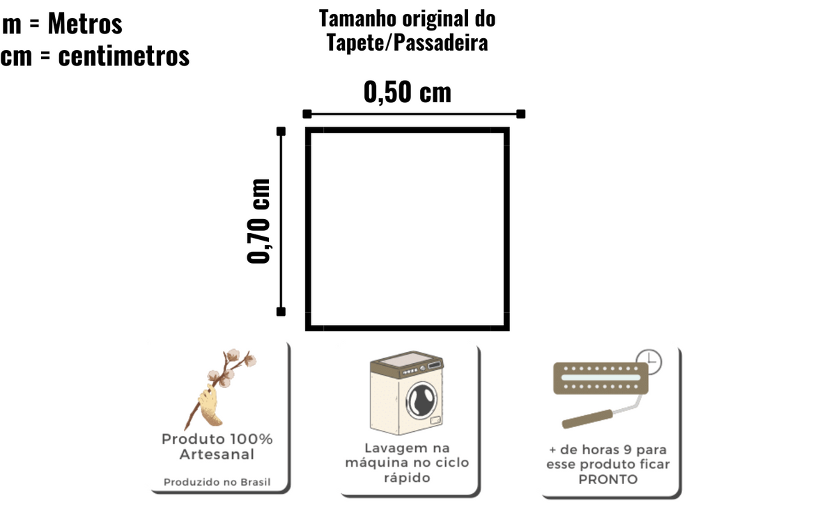 Tapetinho Jasmin Boho Cru 0,50x0,70